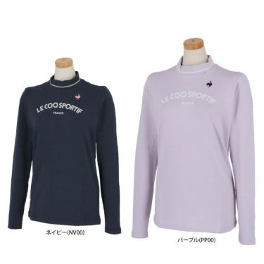 ルコック Le coq sportif　レディース ロゴプリント 裏起毛 ストレッチ 長袖 ハイネックシャツ QGWWJB07　2023年モデル 詳細1