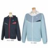 ルコック Le coq sportif　レディース ロゴデザイン 配色切替 ストレッチ 長袖 ハイブリッド フルジップ フーディー QGWWJL50　2023年モデル