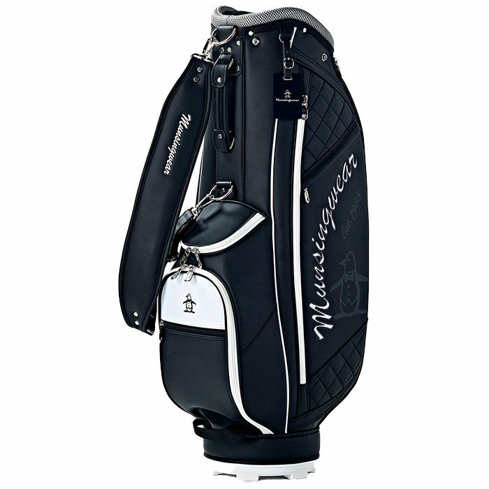 マンシングウェア Munsingwear　レディース ビッグロゴ 軽量 キャディバッグ MQCWJJ01 BK00 ブラック　2023年モデル ブラック（BK00）