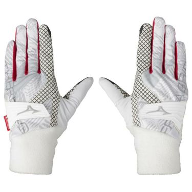 ミズノ MIZUNO　THERMA GRIP ブレスサーモ サーマグリップ　両手用 メンズ ゴルフグローブ 5MJMB352 01 ホワイト ホワイト（01）