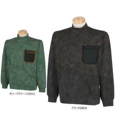 トラヴィスマシュー Travis Mathew　メンズ ダイタイプリント 長袖 胸ポケット モックネックシャツ 7AI024　2023年モデル 詳細1