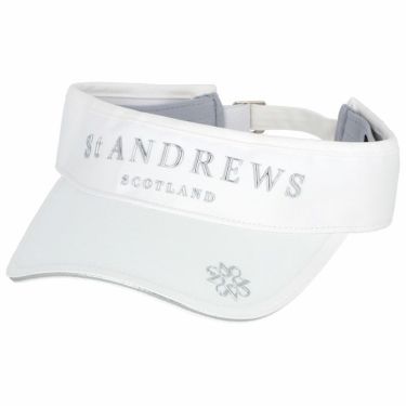 セントアンドリュース St ANDREWS　ロゴデザイン 起毛ツイル サンバイザー 042-3287052 030 ホワイト　2023年モデル ホワイト（030）
