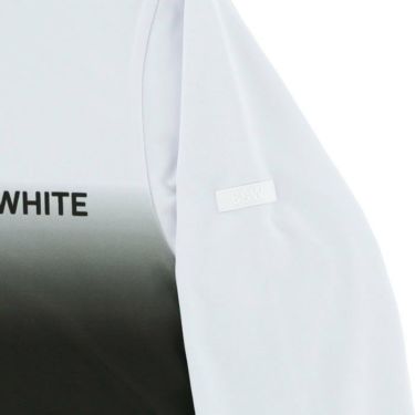 ブラック＆ホワイト Black＆White　ホワイトライン メンズ ロゴデザイン グラデーションプリント 長袖 共衿 ポロシャツ BGF9303WB　2023年モデル 詳細5