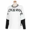 ブラック＆ホワイト Black＆White　ホワイトライン レディース ロゴジャガード 長袖 クルーネック セーター BLF2303WG　2023年モデル オフホワイト（11）