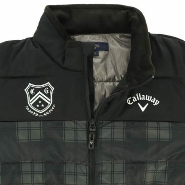 キャロウェイ Callaway　メンズ 撥水 防風 ロゴプリント チェック柄切替 スターストレッチeco 中綿入り 2WAY フルジップ ブルゾン C23215109　2023年モデル 詳細6