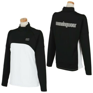 マンシングウェア Munsingwear　レディース 防風 ロゴプリント バイカラー ストレッチ 長袖 モックネックシャツ MEWWJB03　2023年モデル 詳細2