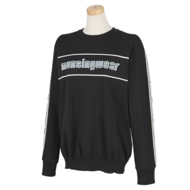 マンシングウェア Munsingwear　レディース ロゴジャカード 長袖 クルーネック セーター MEWWJL01　2023年モデル ブラック（BK00）