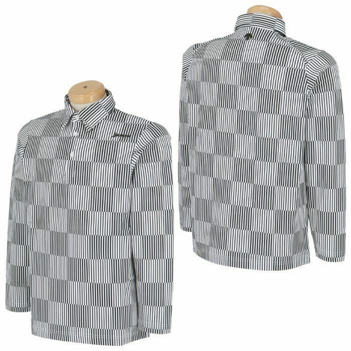 スリクソン SRIXON　メンズ ブロックストライププリント 長袖 ポロシャツ RGMWJB07　2023年モデル 詳細2