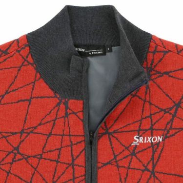 スリクソン SRIXON　メンズ ロゴ刺繍 総柄ジャガード 裏地付き 長袖 フルジップ セーター RGMWJL03　2023年モデル 詳細3
