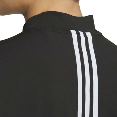 アディダス adidas　メンズ ロゴデザイン 生地切替 キルトコンビネーション 裏起毛 ストレッチ 長袖 モックネックシャツ DJK94　2023年モデル 詳細4