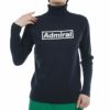 アドミラル Admiral　レディース ロゴ刺繍 バックスリット 編地切替 長袖 タートルネック セーター ADLA369　2023年モデル ネイビー（30）
