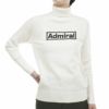 アドミラル Admiral　レディース ロゴ刺繍 バックスリット 編地切替 長袖 タートルネック セーター ADLA369　2023年モデル ホワイト（00）