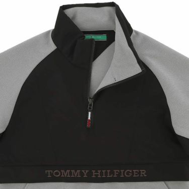 トミー ヒルフィガー ゴルフ　メンズ ロゴ刺繍 生地切替 長袖 ハーフジップ スウェット プルオーバー THMA359　2023年モデル 詳細3