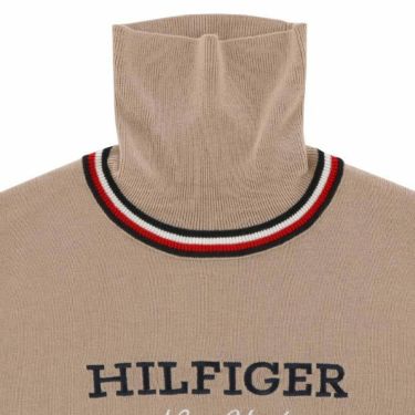 トミー ヒルフィガー ゴルフ　メンズ トリコロールライン ロゴ刺繍 長袖 タートルネック セーター THMA386　2023年モデル 詳細4