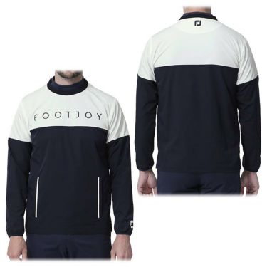 フットジョイ FootJoy　メンズ 撥水 ロゴプリント バイカラー 長袖 クルーネック プルオーバー ジャケット FJ-F23-O03　2023年モデル 詳細2