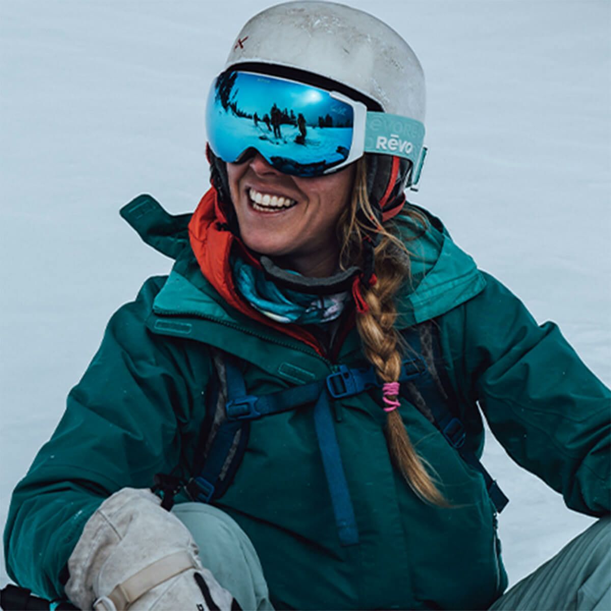 リーボ Revo　FLEX NO. 2 / BODE MILLER フレックスNO.2 /ボディー ミラー Metallic White / Blue Water　スキーゴーグル 2023-2024 詳細2