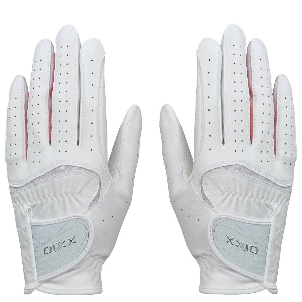 ゼクシオ XXIO　ダントツ密着グリップ 両手用 レディース ゴルフグローブ GGG-X021WW ホワイト/ピンク　2024年モデル 詳細1