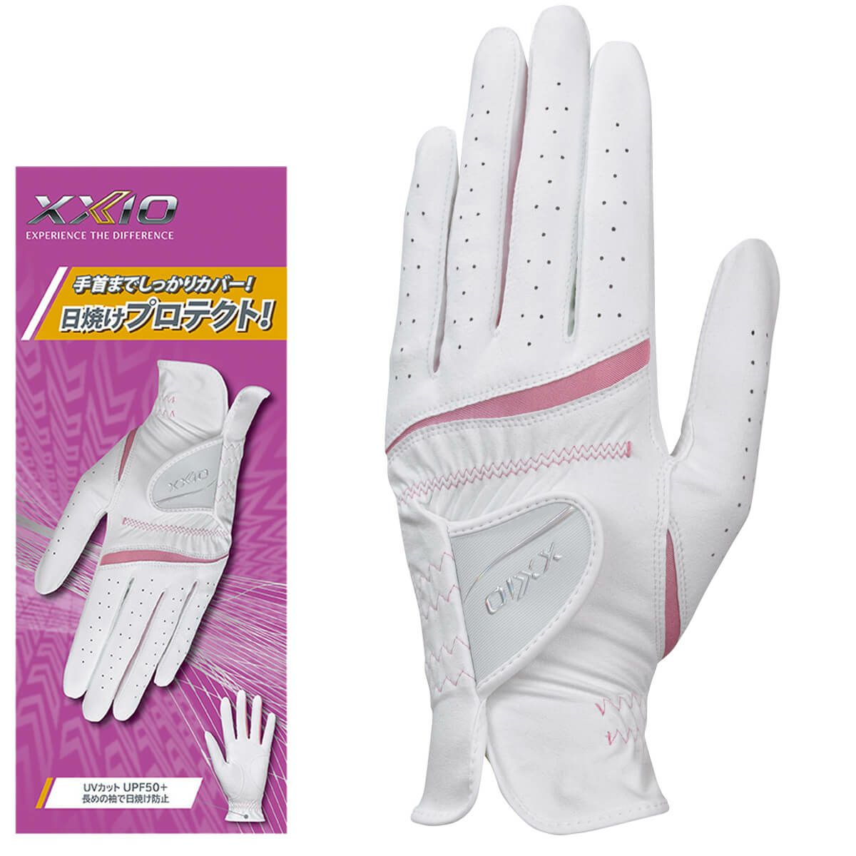 ゼクシオ XXIO　レディース ゴルフグローブ GGG-X022W ホワイト/ピンク　2024年モデル 詳細1