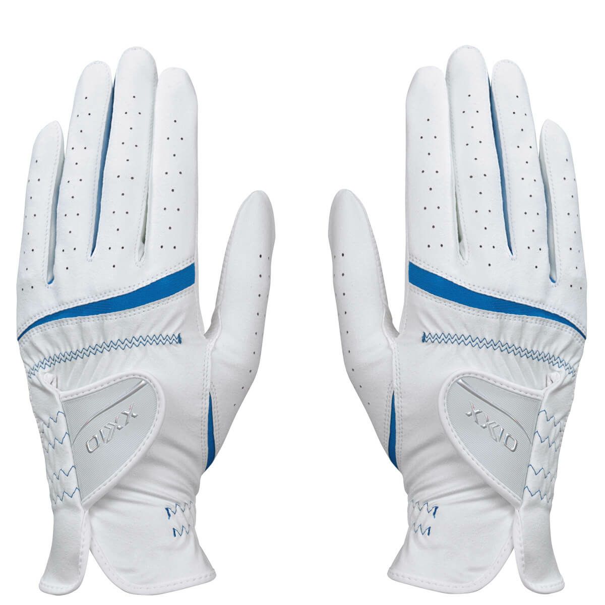 ゼクシオ XXIO　両手用 レディース ゴルフグローブ GGG-X022WW ホワイト/ブルー　2024年モデル 詳細1