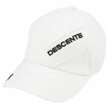 デサントゴルフ DESCENTE GOLF　メンズ ロゴ刺繍 ライジング切替 キャップ DGBWJC06 WH00 ホワイト　2023年モデル ホワイト（WH00）
