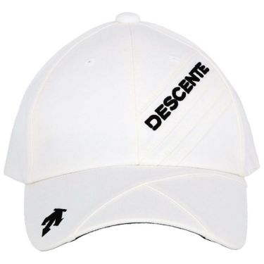 デサントゴルフ DESCENTE GOLF　メンズ ロゴ刺繍 ライジング切替 キャップ DGBWJC06 WH00 ホワイト　2023年モデル 詳細1