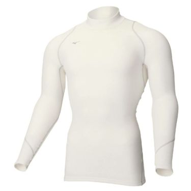 ミズノ MIZUNO　メンズ バイオギア ブレスサーモ 裏起毛 長袖 ハイネック インナーシャツ 52MJ0501 ホワイト（52MJ050101）