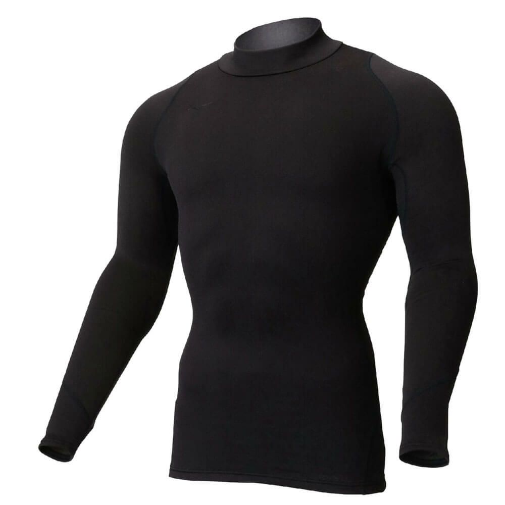 ミズノ MIZUNO　メンズ バイオギア ブレスサーモ 裏起毛 長袖 ハイネック インナーシャツ 52MJ0501 ブラック（52MJ050109）