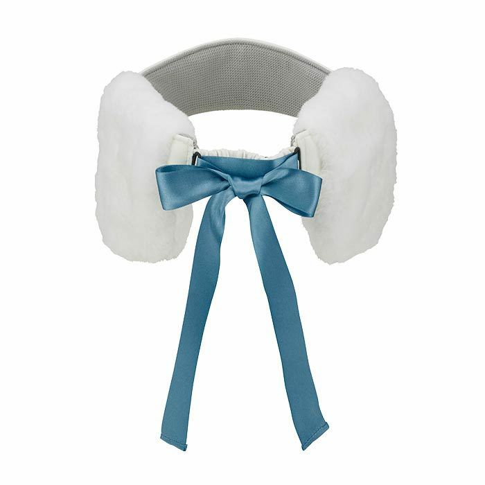 テーラーメイド TaylorMade　レディース イヤーウォーマー付き リボン サンバイザー TL031 N97935 ホワイト　2023年モデル 詳細1