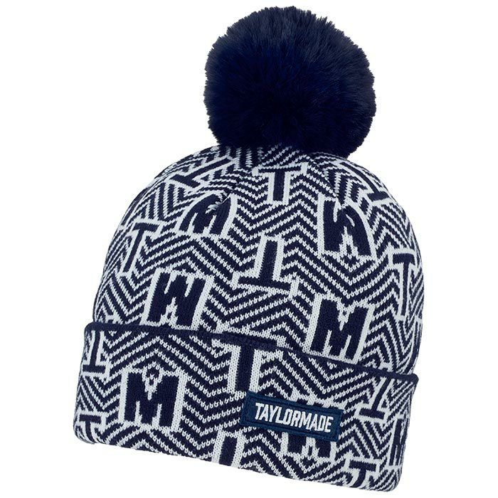 テーラーメイド TaylorMade　レディース ポンポン ビーニー TL034 N97945 ネイビー　2023年モデル ネイビー（N97945）