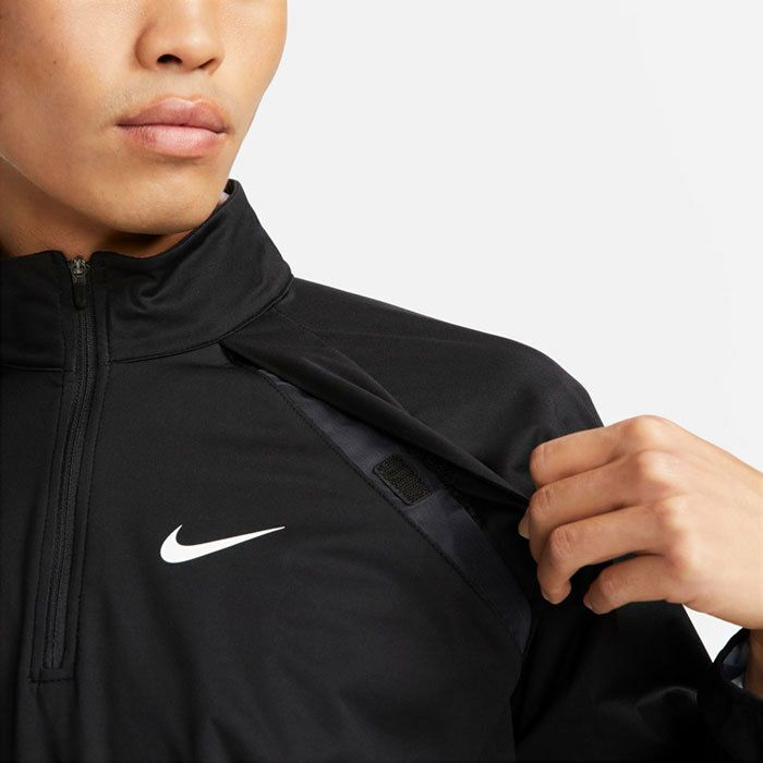 ナイキ NIKE メンズ 防風 レペル ツアー ストレッチ 長袖 ハーフジップ ジャケット DR5294 010 ブラック/ホワイト | 【公式】有賀園 ゴルフオンラインAGO