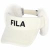 フィラ FILA　レディース ロゴ刺繍 イヤーマフ付き 2WAY サンバイザー 793-920 OWT オフホワイト　2023年モデル オフホワイト（OWT）