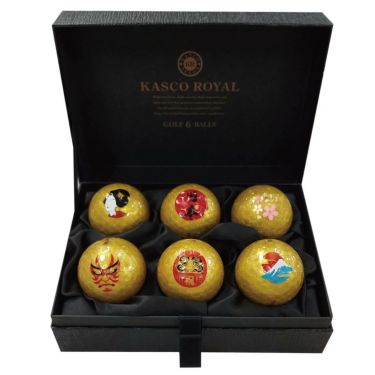 キャスコ　KIRA ROYAL 3 ロイヤル3 ゴルフボール ゴールド 日本柄 半ダース（6球入り） ゴールド（日本柄）