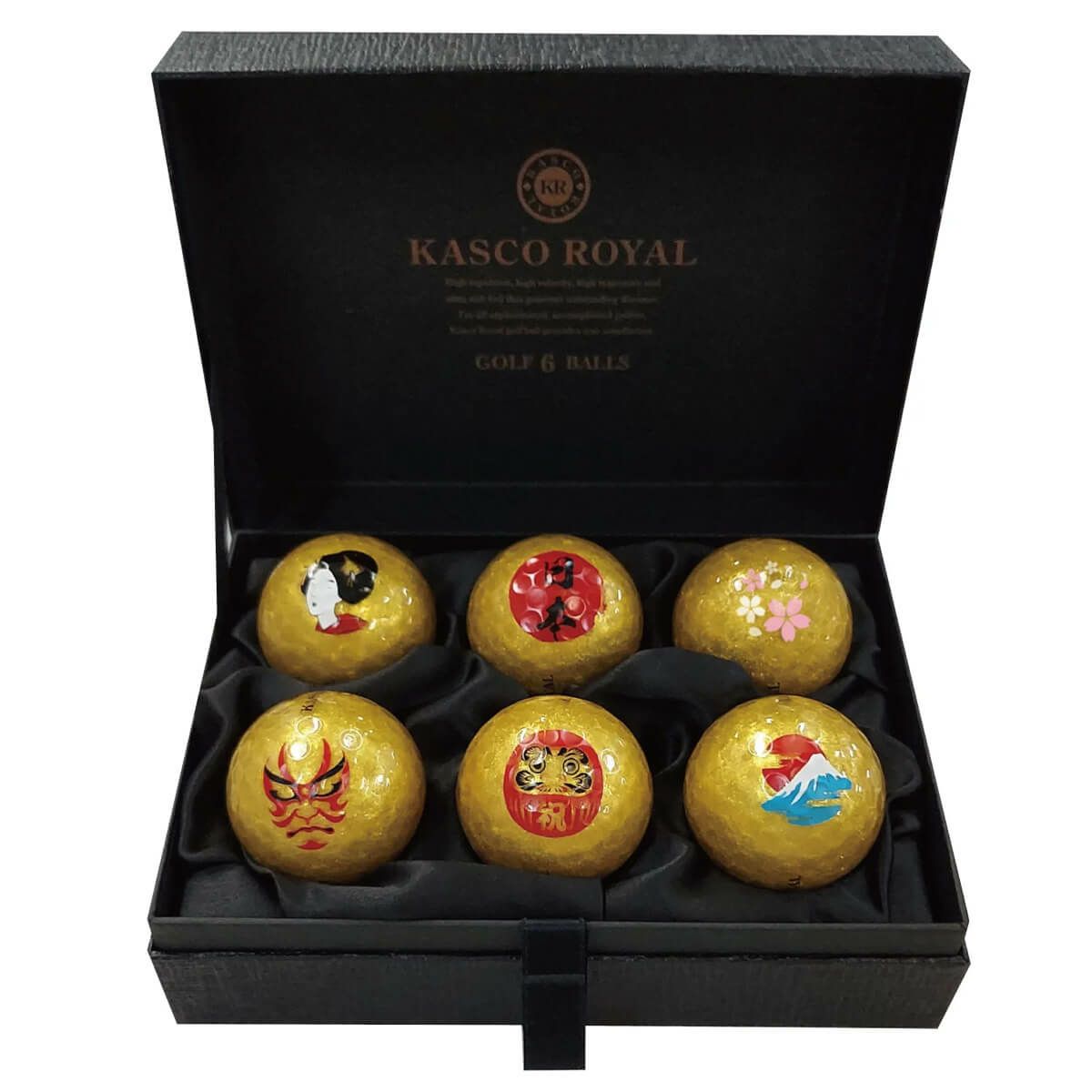 キャスコ　KIRA ROYAL 3 ロイヤル3 ゴルフボール ゴールド 日本柄 半ダース（6球入り） ゴールド（日本柄）