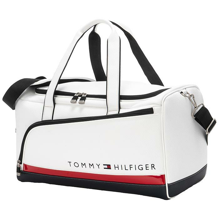 トミー ヒルフィガー ゴルフ　ロゴデザイン FACE ショルダーベルト付き ボストンバッグ THMG3FB3 00 ホワイト　2023年モデル ホワイト（00）