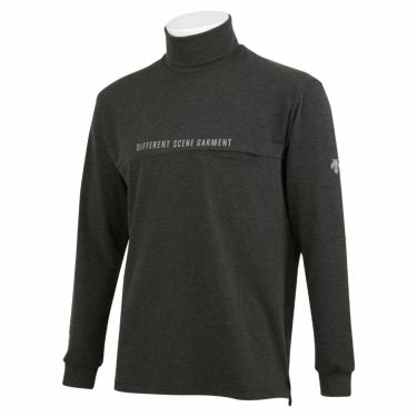 デサントゴルフ DESCENTE GOLF　メンズ DSG ベア天竺 胸ポケット 長袖 タートルネックシャツ DGMWJB05　2023年モデル ブラック（BK00）