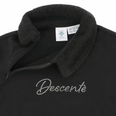 デサントゴルフ DESCENTE GOLF　レディース CRYSTAL ロゴデザイン 起毛生地 ストレッチ 長袖 ボアフリース衿 ハーフジップシャツ DGWWJB01　2023年モデル 詳細4