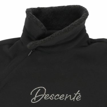 デサントゴルフ DESCENTE GOLF　レディース CRYSTAL ロゴデザイン 起毛生地 ストレッチ 長袖 ボアフリース衿 ハーフジップシャツ DGWWJB01　2023年モデル 詳細5