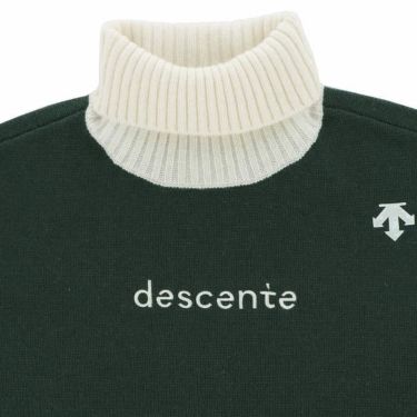 デサントゴルフ DESCENTE GOLF　レディース ロゴデザイン 配色切替 ケーブル編み 長袖 タートルネック セーター DGWWJL10　2023年モデル 詳細3