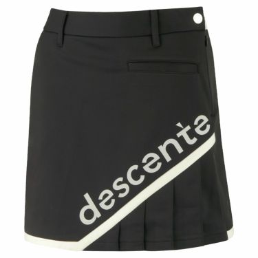 デサントゴルフ DESCENTE GOLF　レディース 撥水 防風 ロゴプリント ライン切替 ストレッチ 部分プリーツ スカート DGWWJE09　2023年モデル ブラック（BK00）