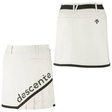 デサントゴルフ DESCENTE GOLF　レディース 撥水 防風 ロゴプリント ライン切替 ストレッチ 部分プリーツ スカート DGWWJE09　2023年モデル 詳細2