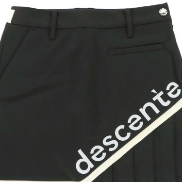 デサントゴルフ DESCENTE GOLF　レディース 撥水 防風 ロゴプリント ライン切替 ストレッチ 部分プリーツ スカート DGWWJE09　2023年モデル 詳細3