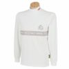 フィッチェゴルフ FICCE GOLF　メンズ 胸ボーダー ストレッチ ロゴプリント 長袖 モックネックシャツ 229400　2022年モデル ホワイト（05）