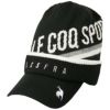ルコック Le coq sportif　ロゴデザイン 配色ライン つば付き メンズ ニットキャップ QGBWJC10 BK00 ブラック　2023年モデル ブラック（BK00）