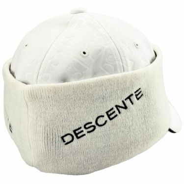 デサントゴルフ DESCENTE GOLF　メンズ 撥水 ロゴデザイン モノグラム柄 イヤーウォームヘッドバンド付き キャップ DGBWJC11W WH00 ホワイト　2023年モデル 詳細1