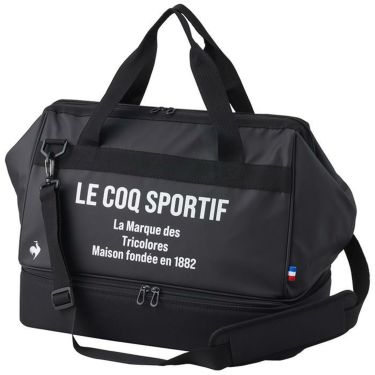 ルコック Le coq sportif　メンズ ロゴプリント ショルダー付き 二層式 ボストンバッグ QQBXJA01 BK00 ブラック　2024年モデル ブラック（BK00）
