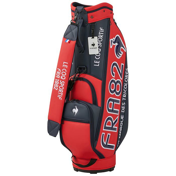 ルコック Le coq sportif　ロゴデザイン アップリケ 軽量 メンズ キャディバッグ QQBXJJ06 RD00 レッド　2024年モデル