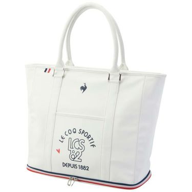 ルコック Le coq sportif　レディース ロゴプリント 二層式 トートバッグ QQCXJA02 WH00 ホワイト　2024年モデル