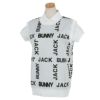 ジャックバニー Jack Bunny!!　レディース ロゴジャガード サガラ刺繍 クルーネック ベスト 263-4173130　2024年モデル ホワイト（030）