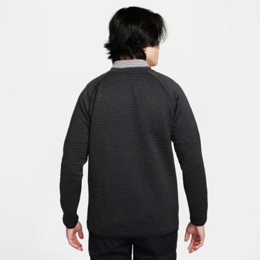 ナイキ NIKE　メンズ ツアー Dri-FIT キルティッド 長袖 クルーネック プルオーバー FD5836 010 ブラック/ブラック/ホワイト　2024年モデル 詳細1