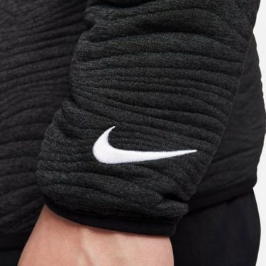 ナイキ NIKE　メンズ ツアー Dri-FIT キルティッド 長袖 クルーネック プルオーバー FD5836 010 ブラック/ブラック/ホワイト　2024年モデル 詳細4